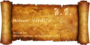 Wohner Virág névjegykártya